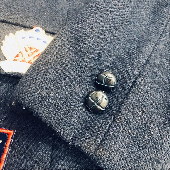 Vintage NCI Collections Navy Wool Blazer with Patches - Picture 14 of 16